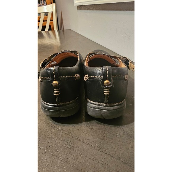 Clarks Unstructured Un.poem Mary Jane Black Leather MOC Shoes Size 8 - Picture 3 of 6